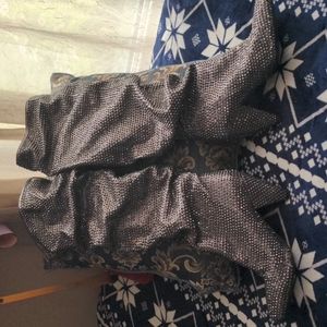 INC International Concepts Silver Heeled Boots